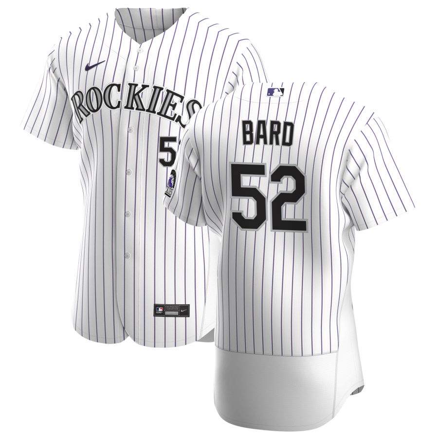 Colorado Rockies 52 Daniel Bard Men Nike White Home 2020 Authentic Player MLB Jersey